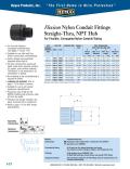 Flexicon Nylon Conduit Fittings Straight-Thru, NPT Hub