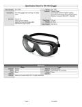 Specification Sheet For RX110FS Goggle 