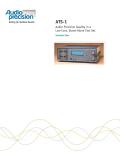 ATS-1 Audio Precision Quality in a Low-Cost, Stand-Alone Test Set Unmatched Value