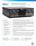 2700 Series Audio Analyzers The highest performance audio analyzers in the world