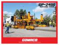 The GP-2400, four-track, paves a 6.5 foot (2 m) wide by 10 inch (254 mm) thick shoulder with a sidemounted mold.