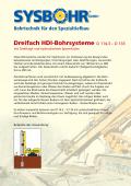 Dreifach HDI-Bohrsysteme D 114,3 – D 133 mit Drehkopf und hydraulischem Spannfutter