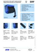 Spring driven hose reel for vehicle exhaust type SRF